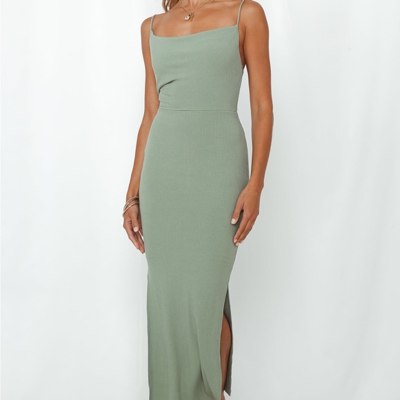 Hello Molly Dresses & Skirts - Hello Molly Rooftop Martinis for Two Midi Dress Sage